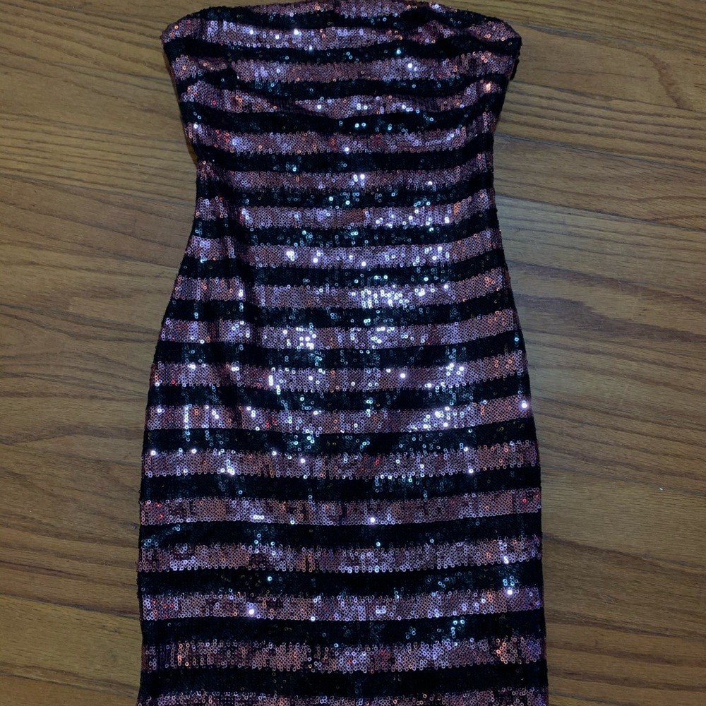 Forever 21 pink/black cocktail dress
